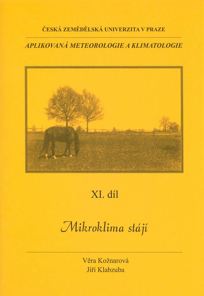 Aplikovaná meteorologie a klimatologie XI. díl - Mikroklima stájí, 541