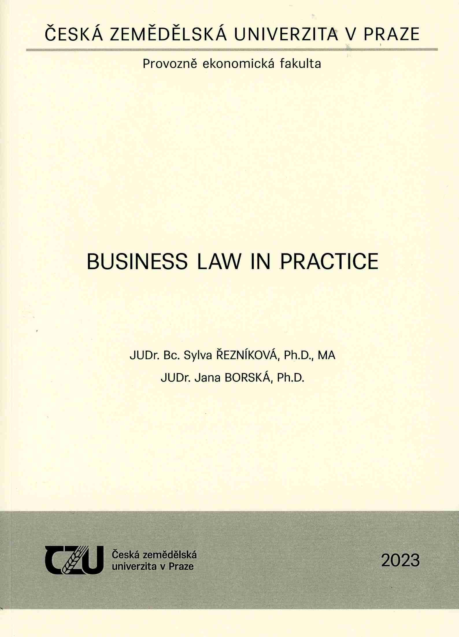 Business Law in Practice, 359