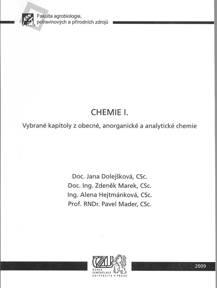Chemie I. - vybrané kapitoly z obecné, anorganické a analytické chemie, 946