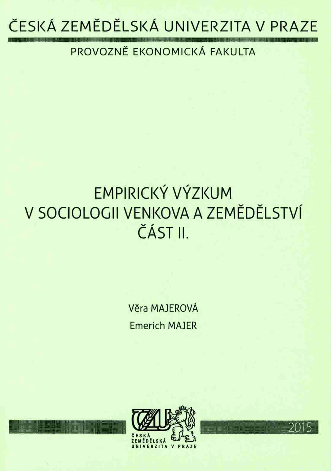 Empirický výzkum v sociologii venkova a zemědělství část II., 914