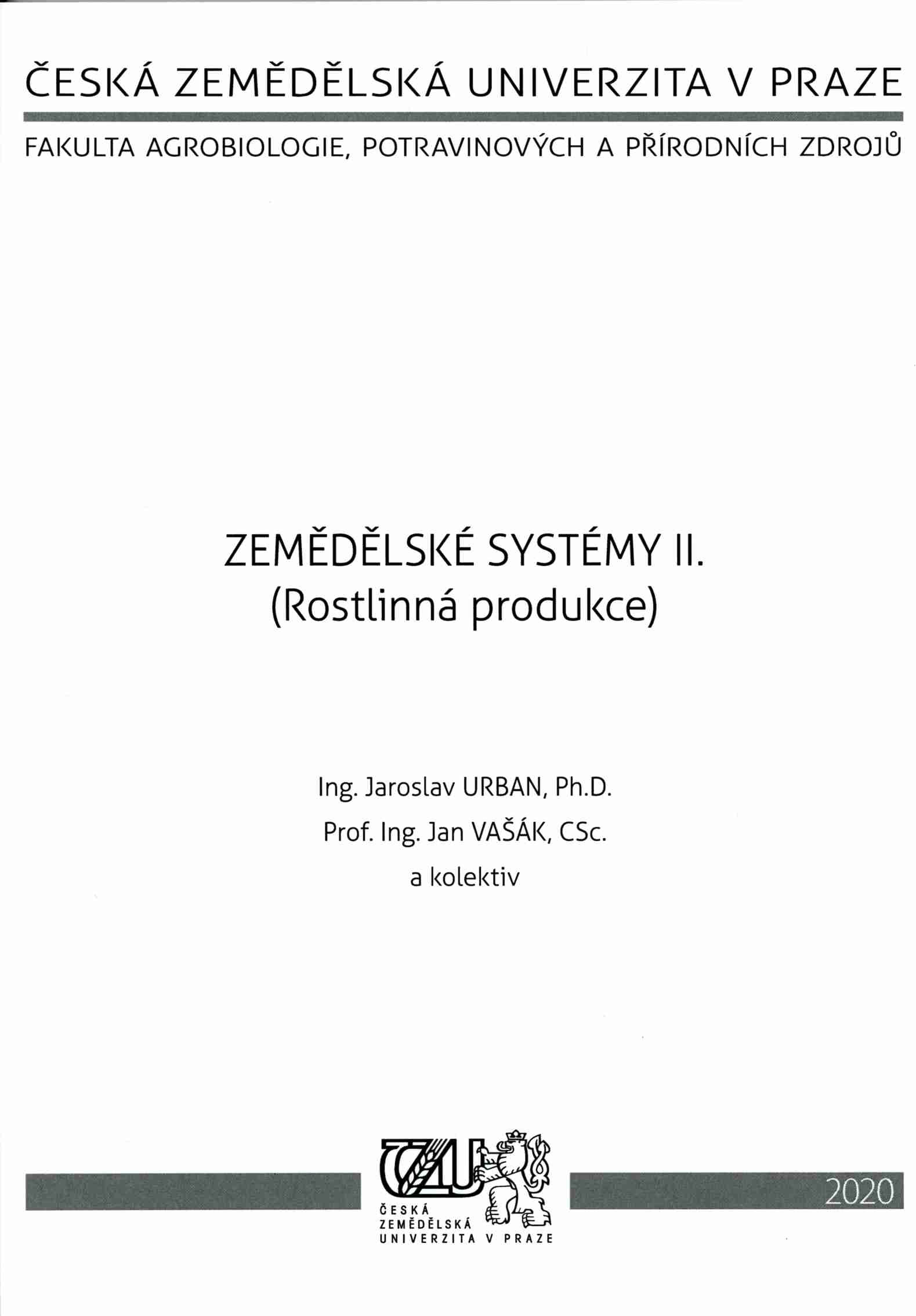 Zemědělské systémy II. (Rostlinná produkce), 861