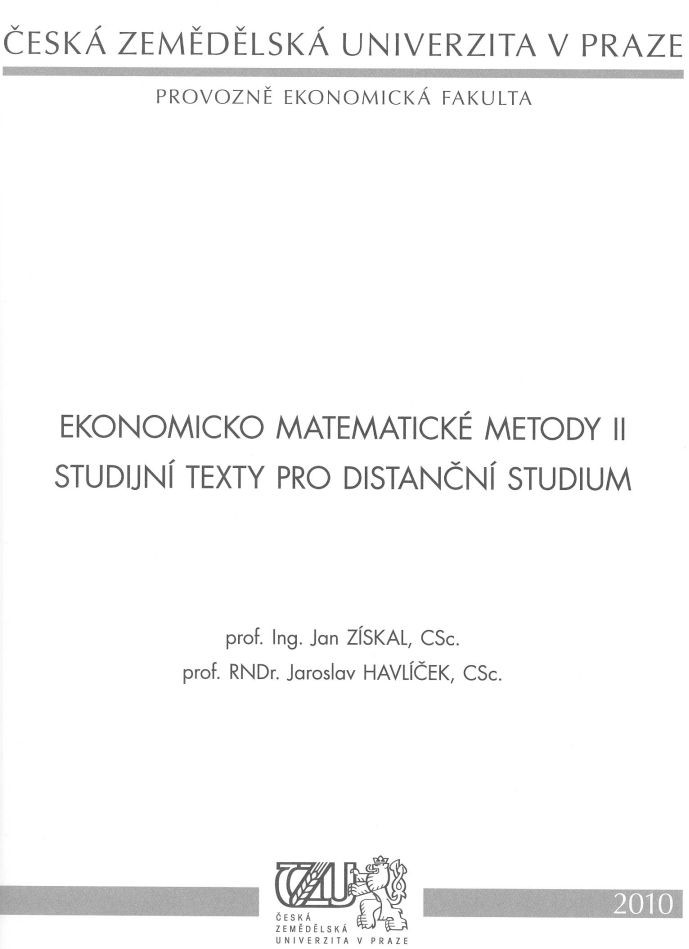 Ekonomicko Matematické metody II - studijní texty pro distanční studium, 957